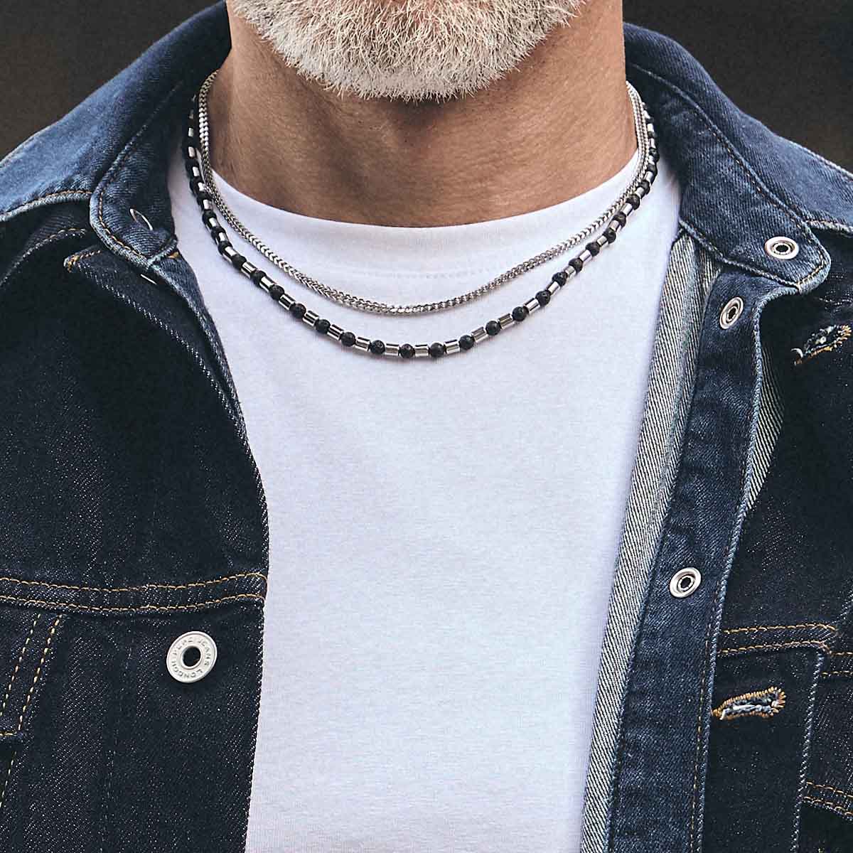 Handmade Necklace for Men with Lava