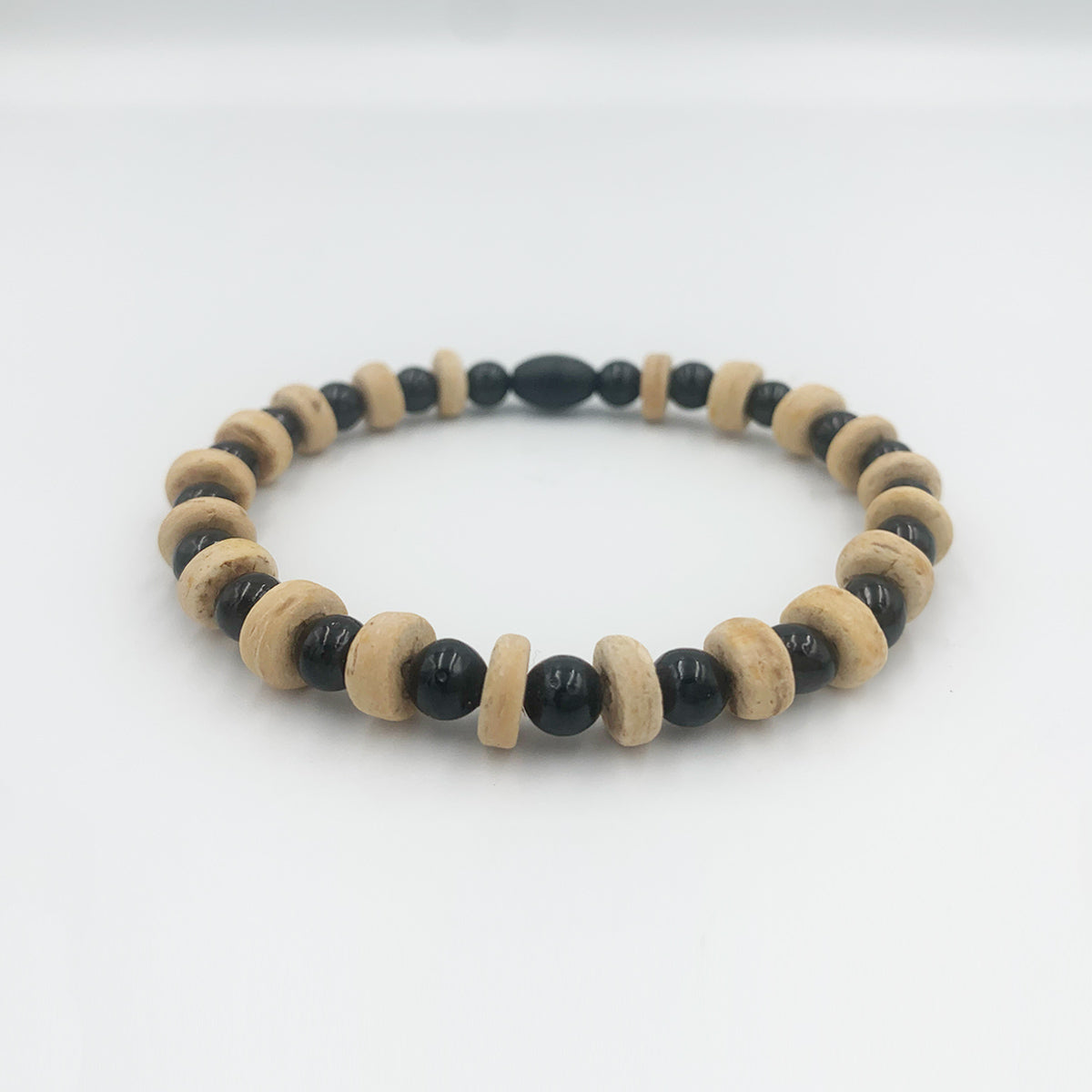 Handmade Bracelet For Men with Onyx & Coconut