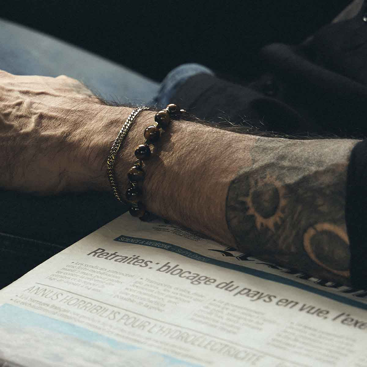 Ανδρικό Χειροποίητο Βραχιόλι Με Μάτι της Τίγρης