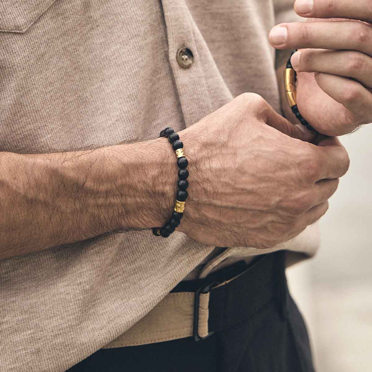 Handmade Bracelet For Men with Onyx