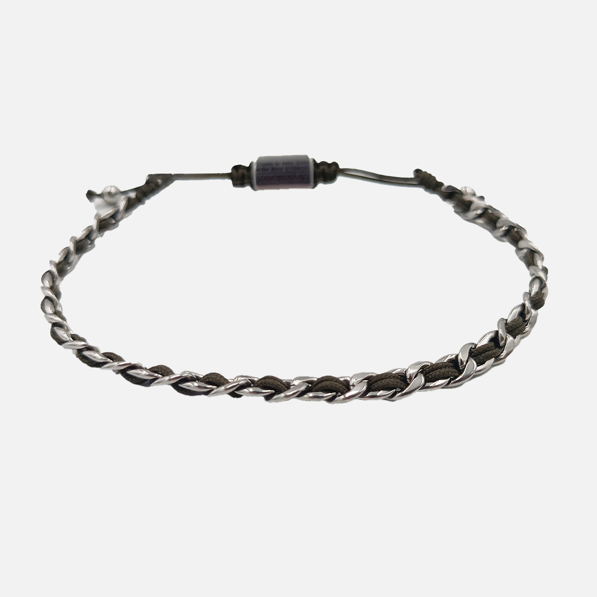 Handmade Knitted Bracelet for Men with Chain