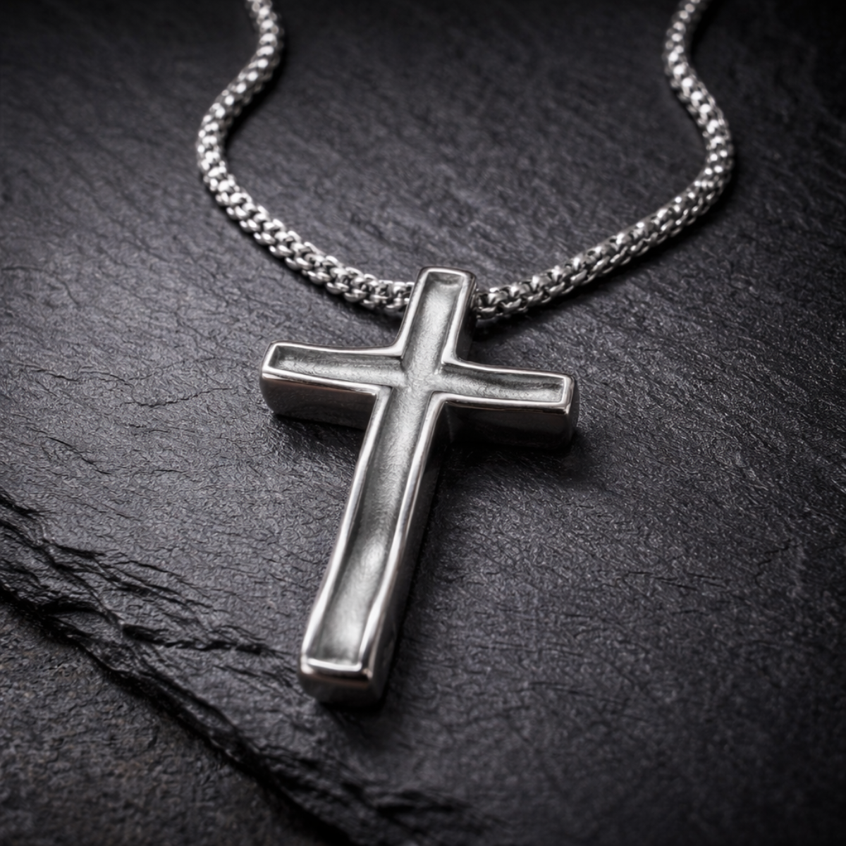 Men's Necklace with Chain &amp; Cross