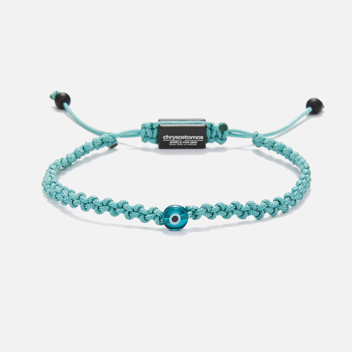 Handmade Knitted Bracelet for Men with Evil Eye