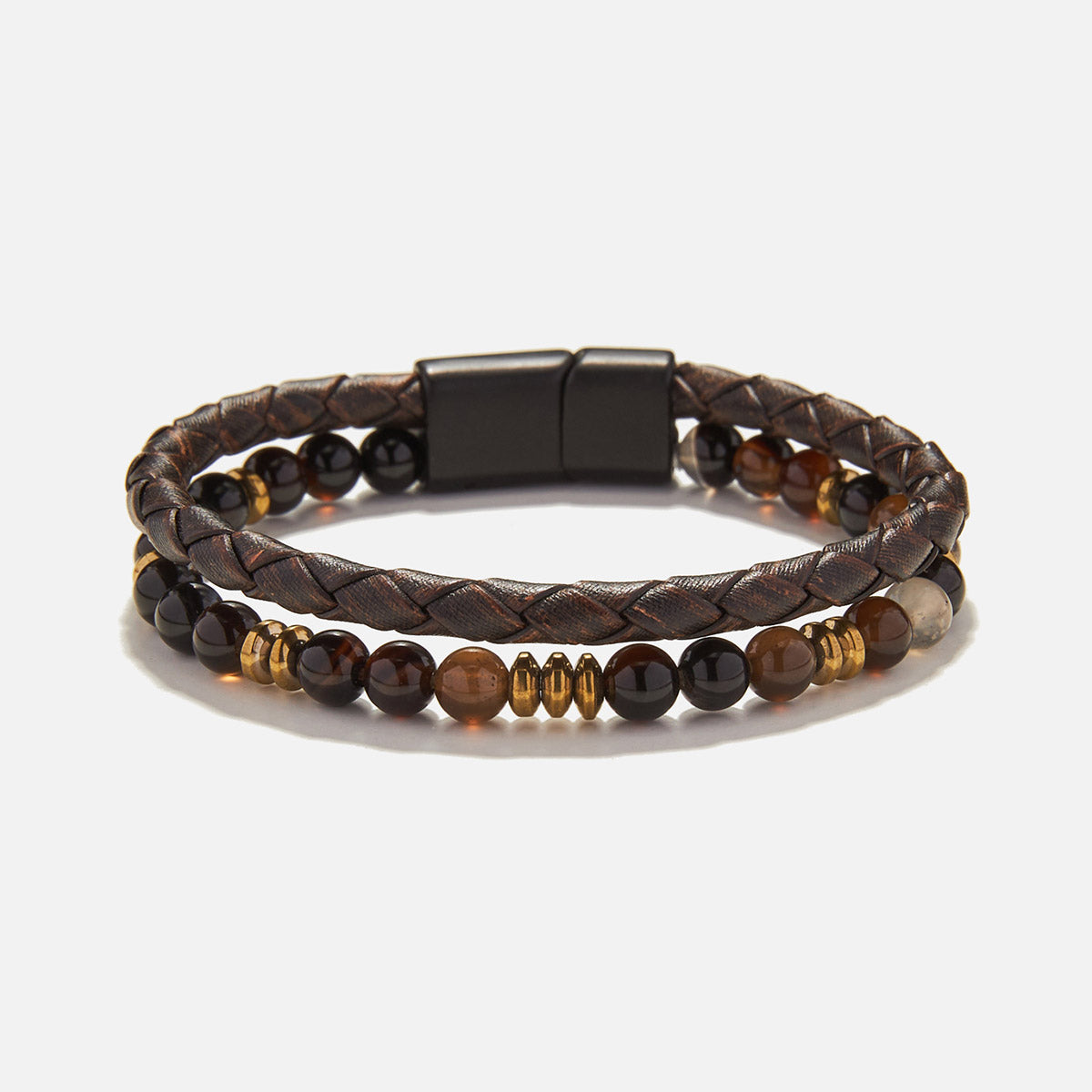 Handmade Leather Bracelet For Men with Agate