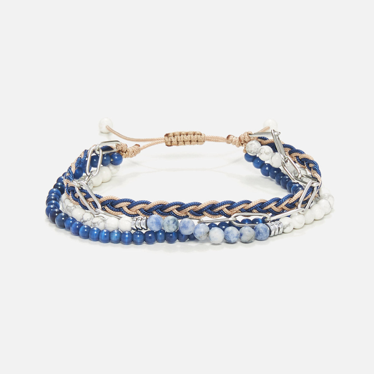 Handmade Multi-Line Bracelet For Men with Howlite