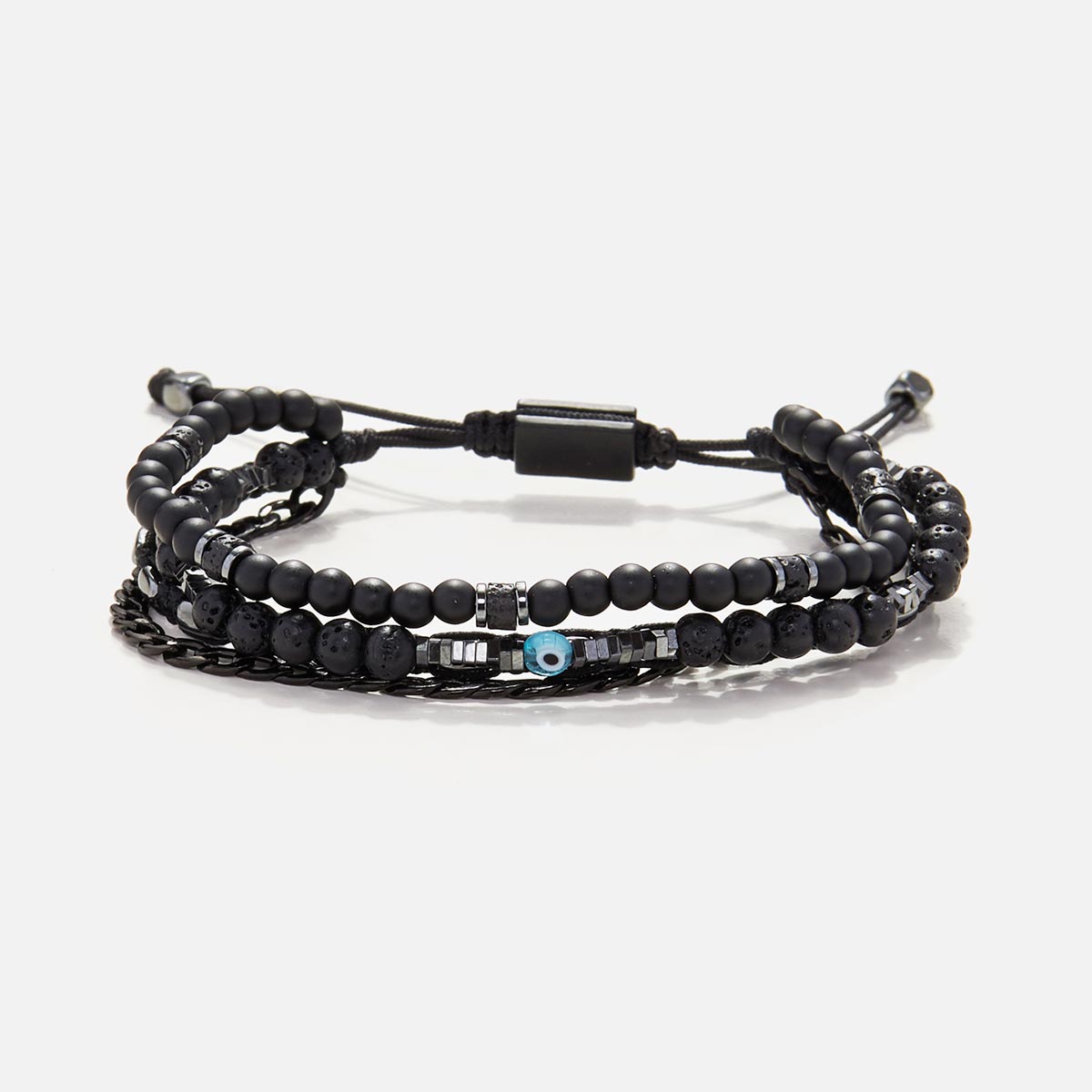Handmade Multi-Line Bracelet For Men with Evil Eye