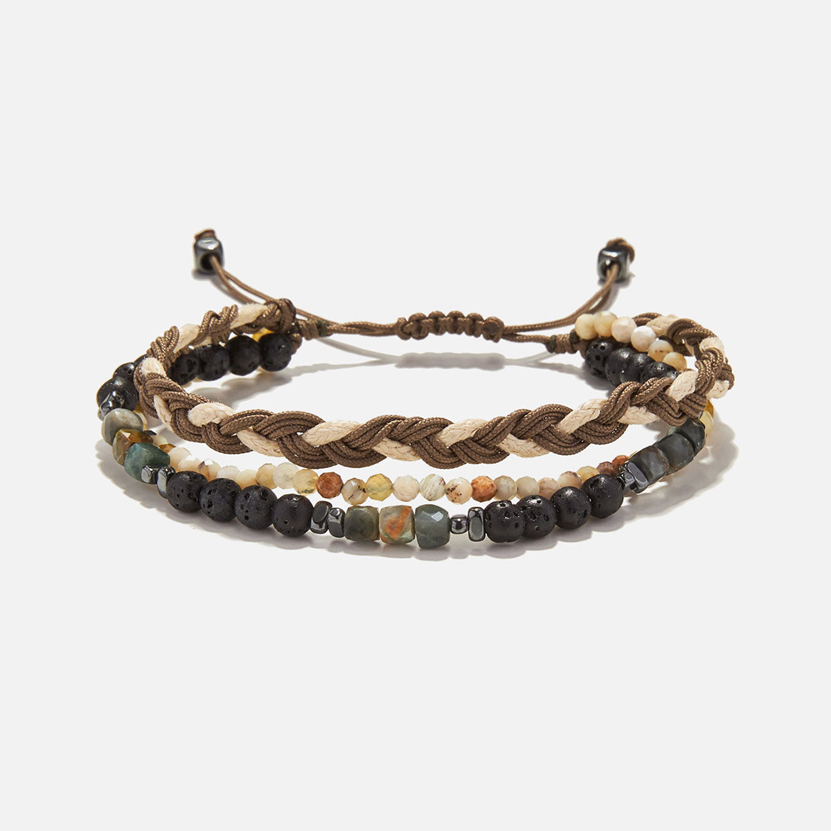 Handmade Multi-Line Bracelet For Men with Agate