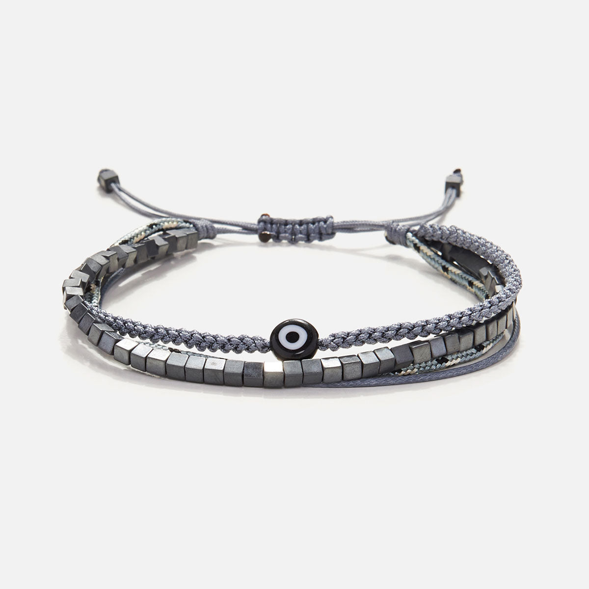 Handmade Multi-Line Bracelet For Men with Evil Eye