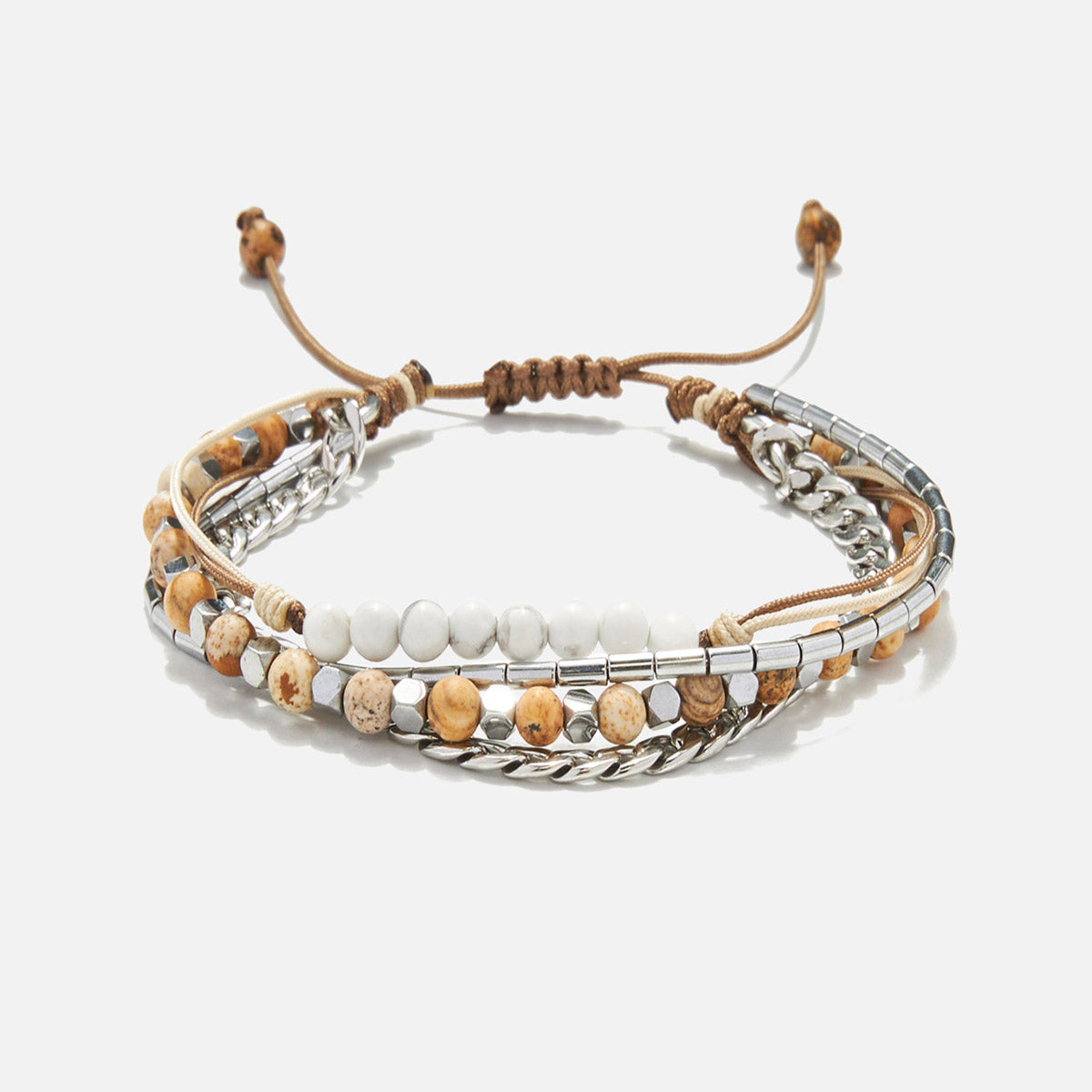 Handmade Multi-Line Bracelet For Men with Jasper