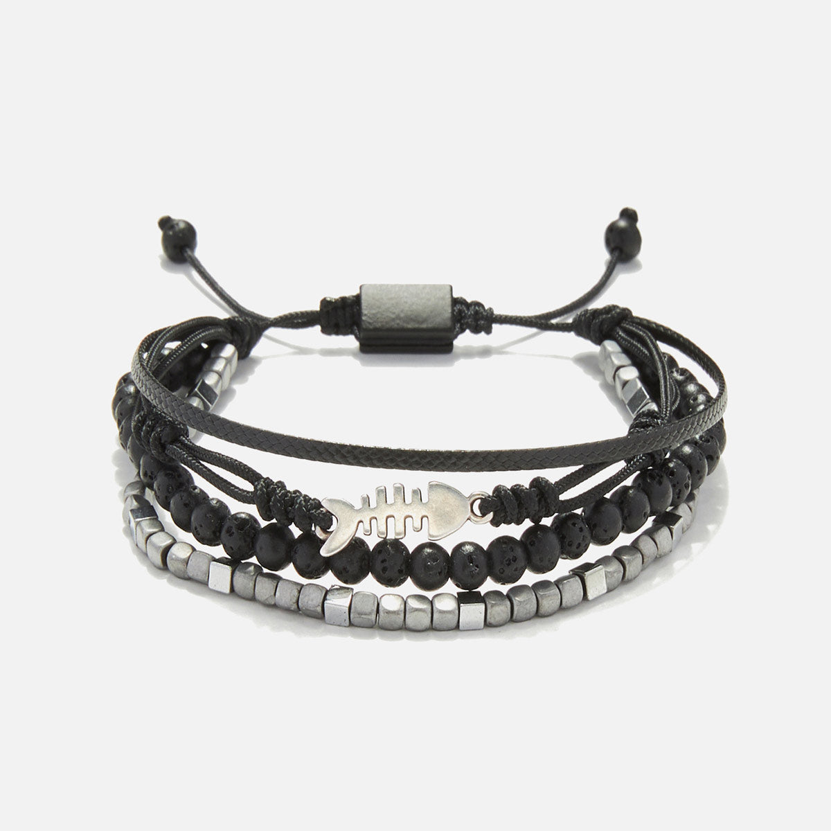 Handmade Multi-Line Bracelet For Men with Fish