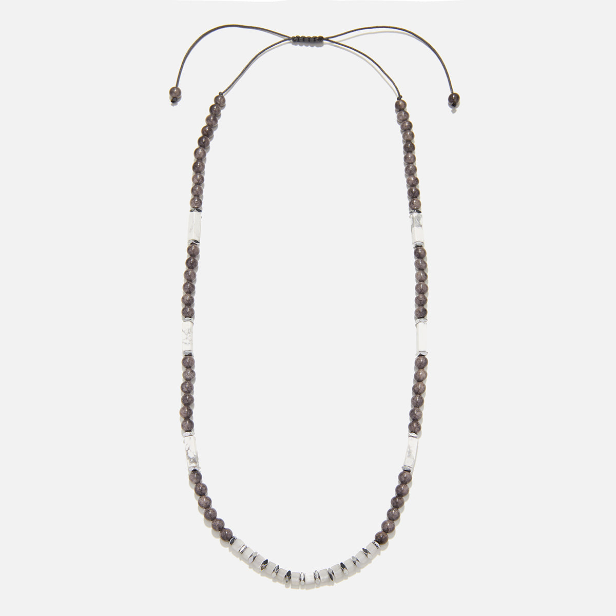 Handmade Necklace for Men with Larvikite & Haolite
