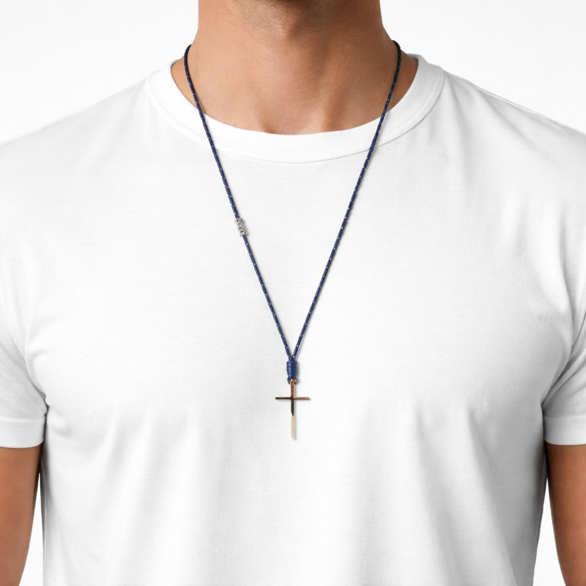 Handmade Necklace for Men with Cross