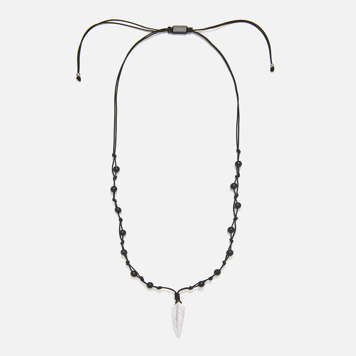 Handmade Rosary Necklace for Men with Onyx & Spear