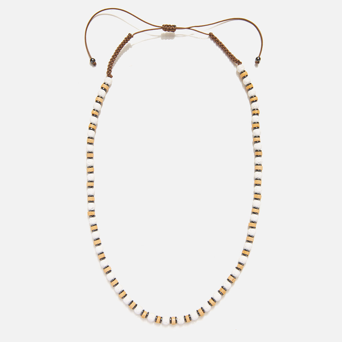 Handmade Necklace for Men with Lava & Coconut