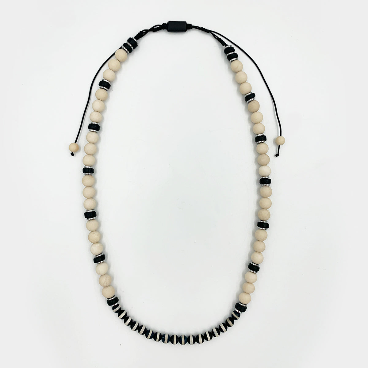 Handmade Necklace for Men with Agate & Coconut
