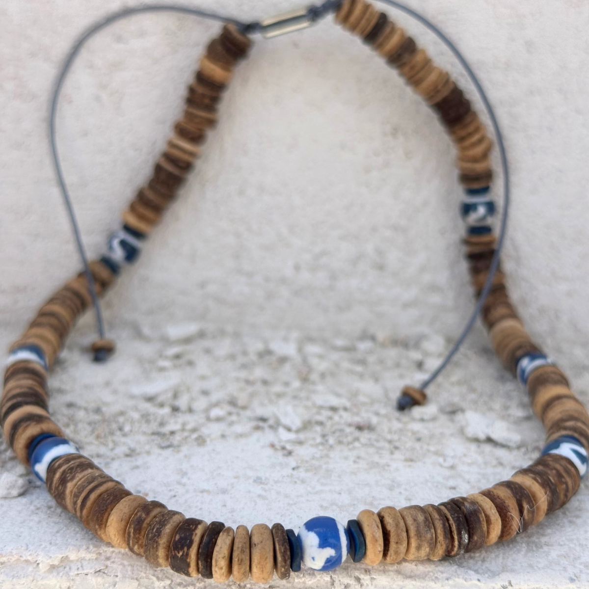 Men's Handmade Necklace with Tibetan Agate