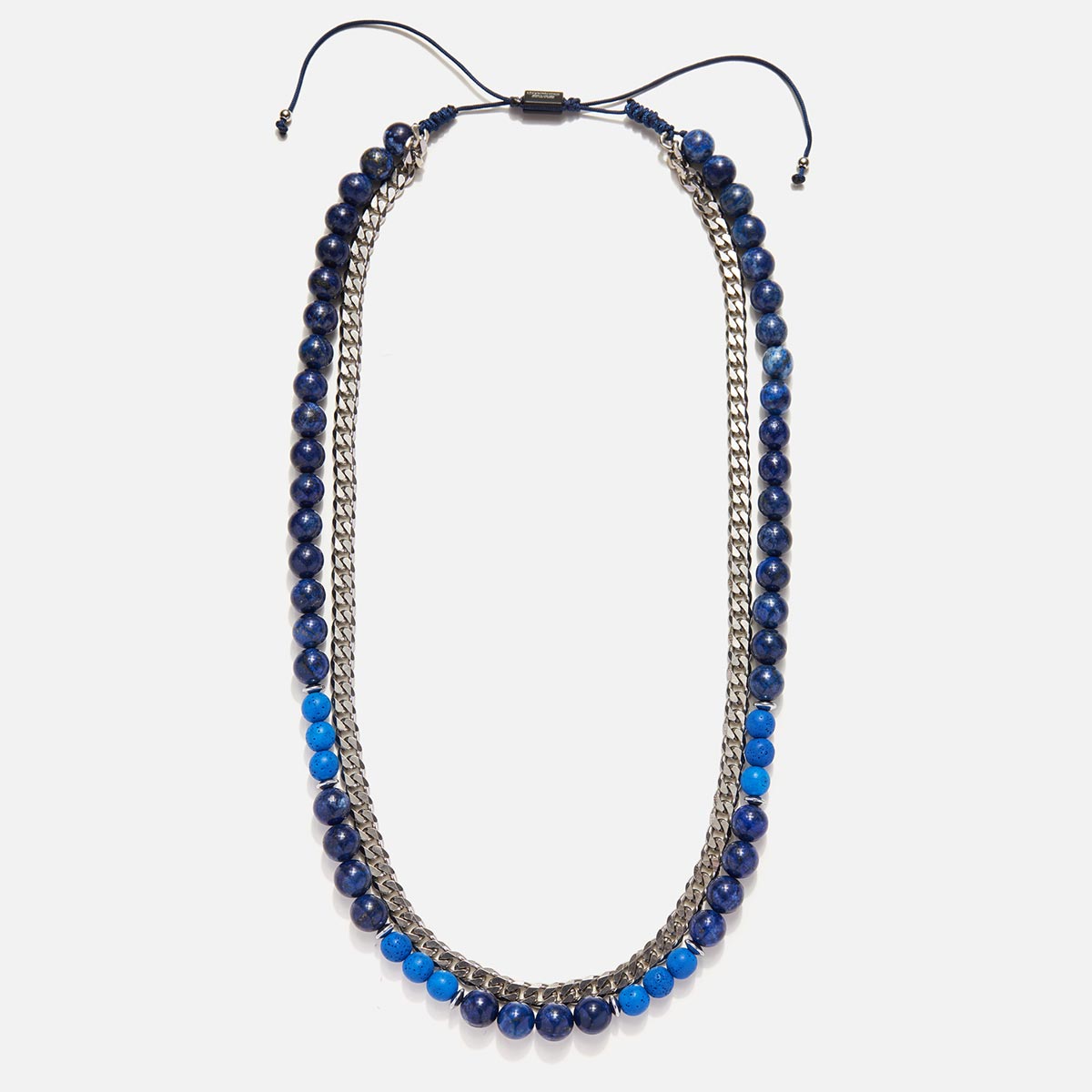 Handmade Combo Necklace for Men with Blue Lapis & Chain