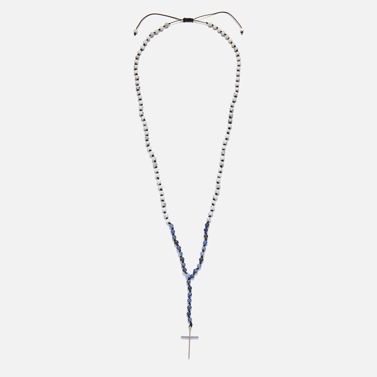 Men's Handmade Rosary Necklace with Sodalite & Chaolite