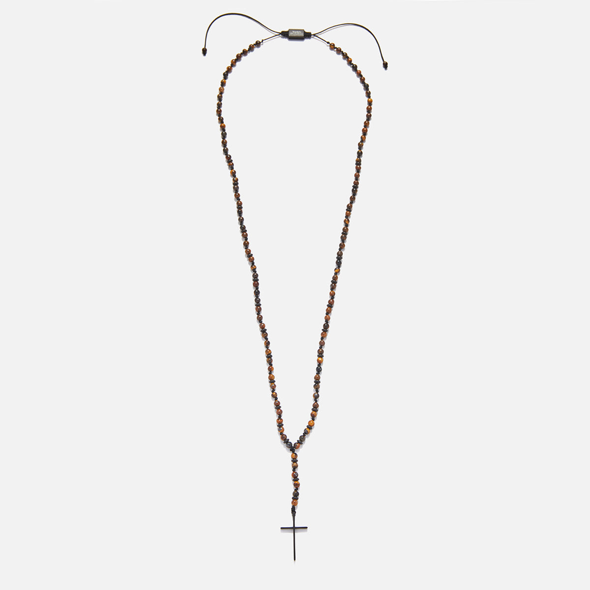 Men's Handmade Rosary Necklace with Eye of the Tiger & Hematite