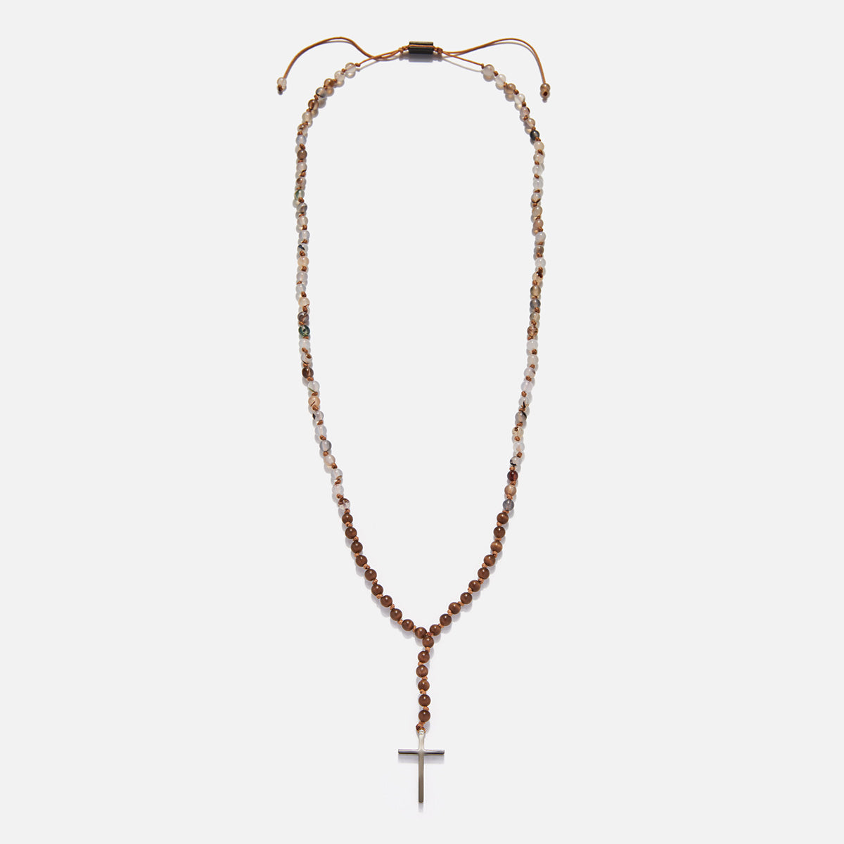 Handmade Rosary Necklace for Men with Agate