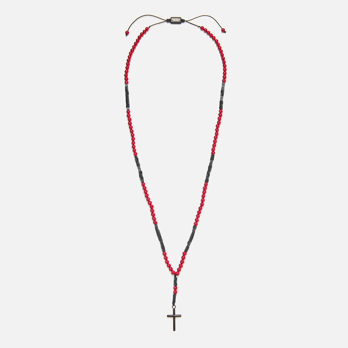 Handmade Necklace for Men with Chaolite & Cross