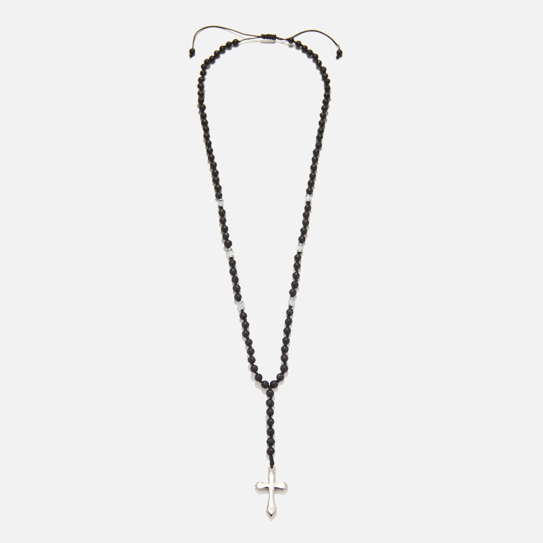 Handmade Rosary Necklace for Men with Lava