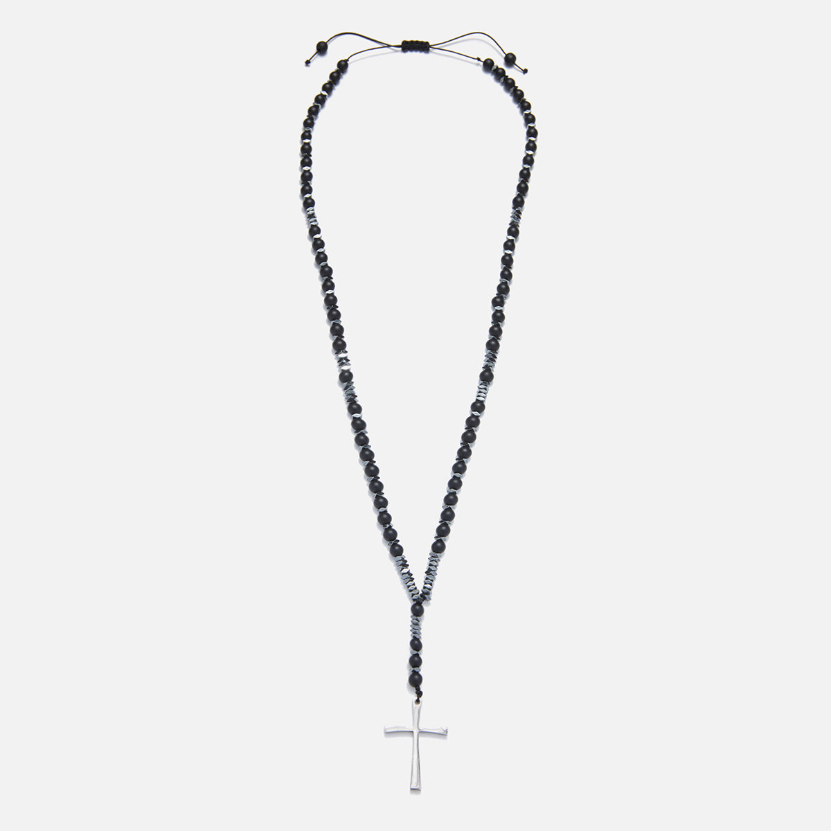 Handmade Rosary Necklace for Men with Onyx
