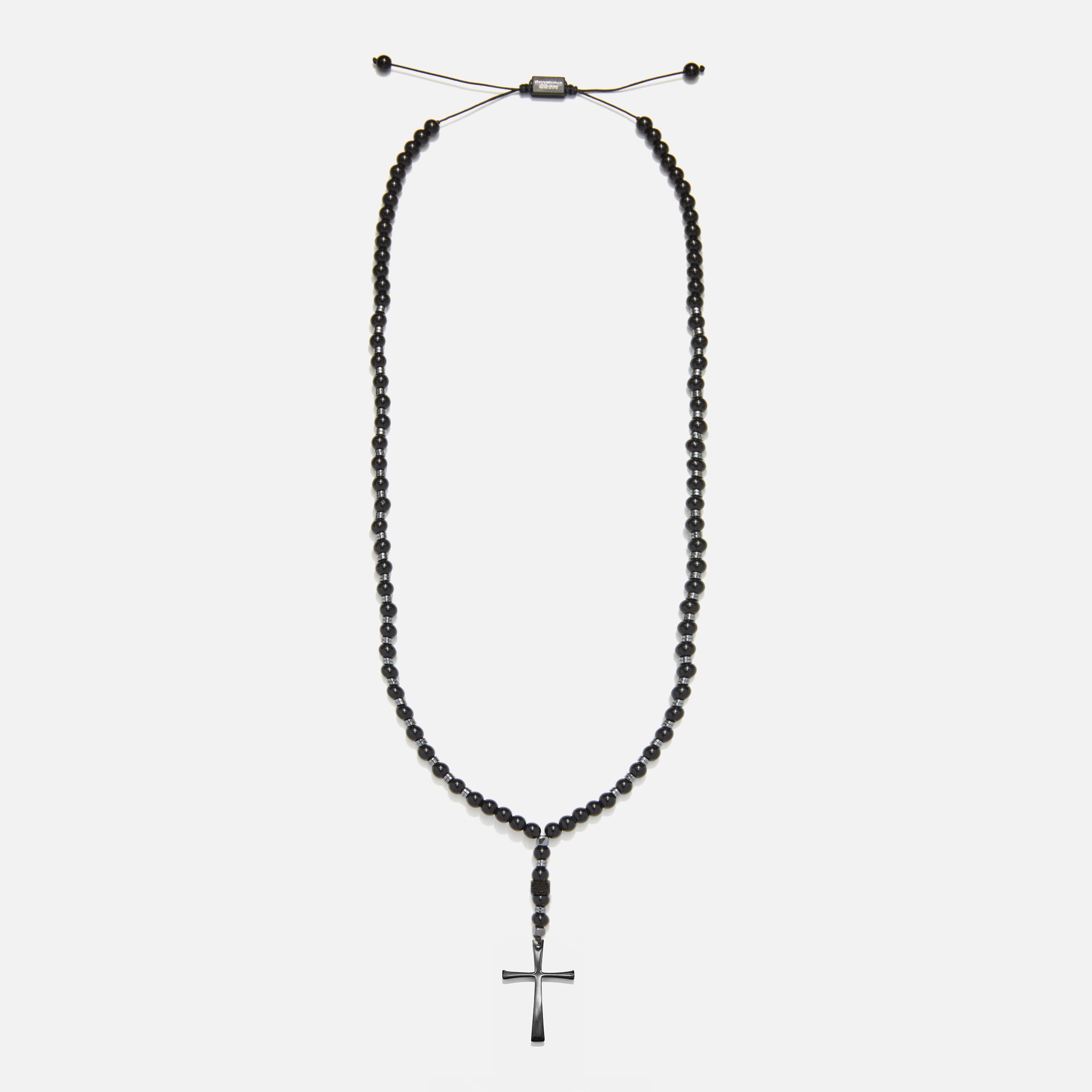 Handmade Rosary Necklace for Men with Onyx
