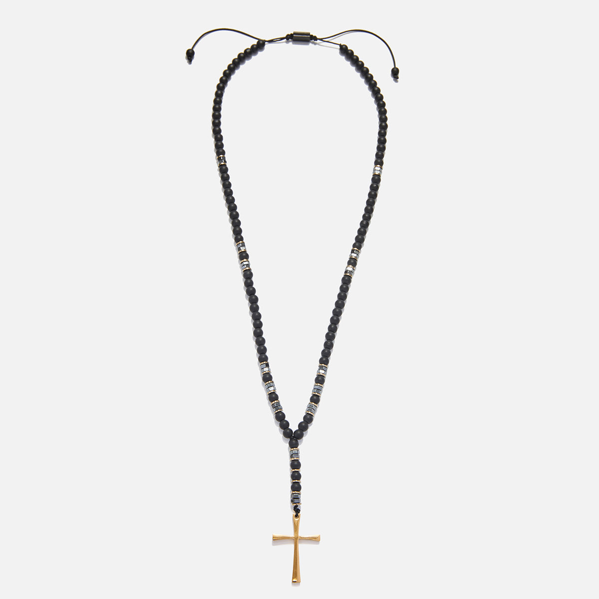 Handmade Rosary Necklace for Men with Onyx