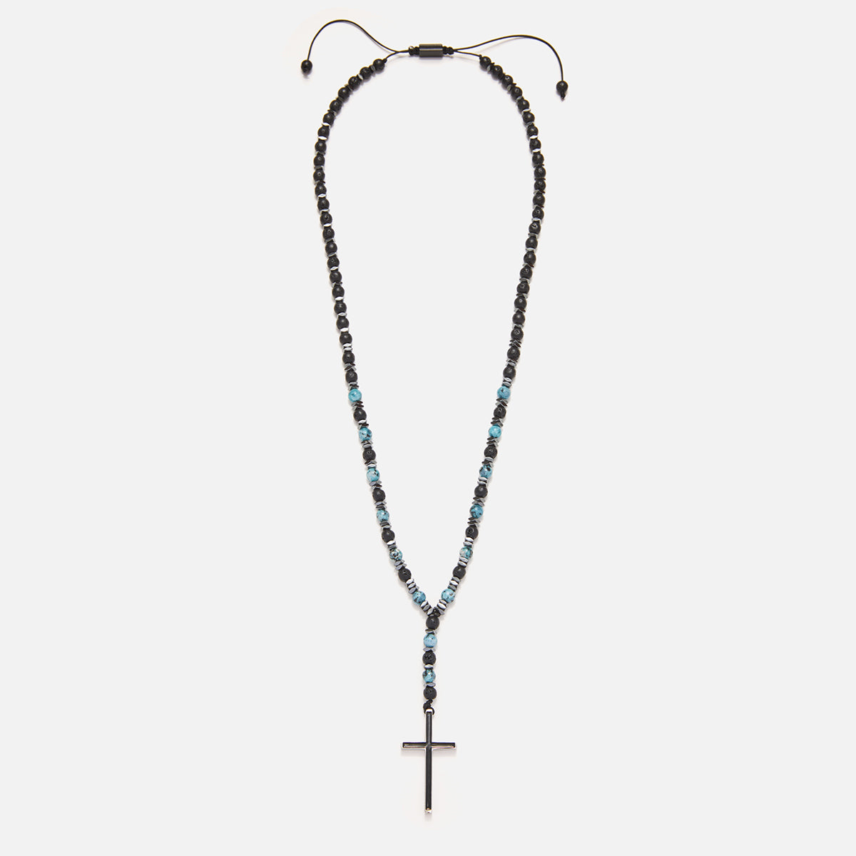 Handmade Rosary Necklace for Men with Lava