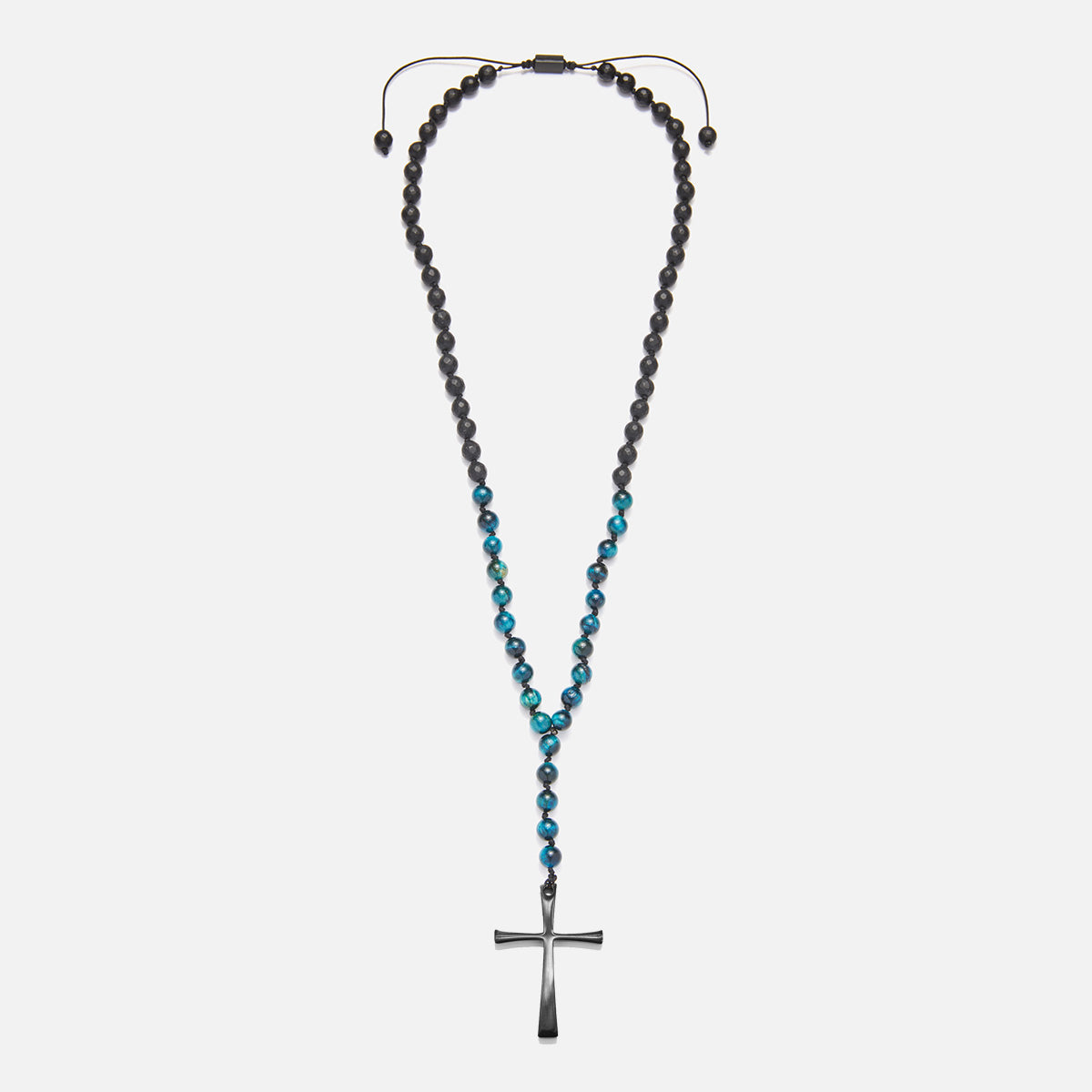 Handmade Rosary Necklace for Men with Onyx