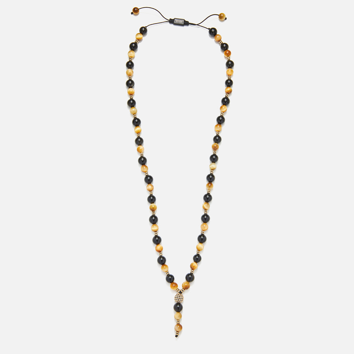 Handmade Rosary Necklace for Men with Agate & Cat Eye