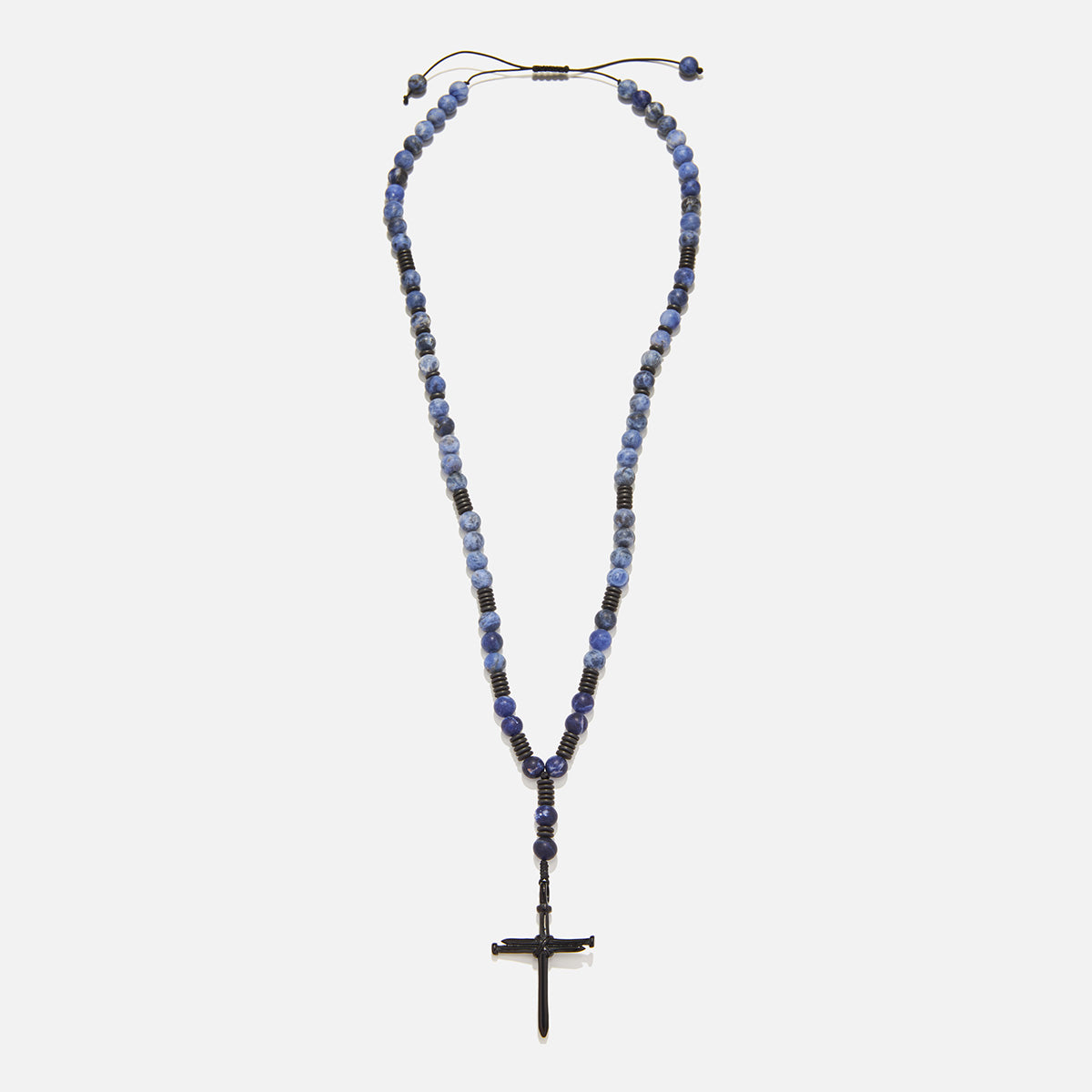 Handmade Rosary Necklace for Men with Sodalite