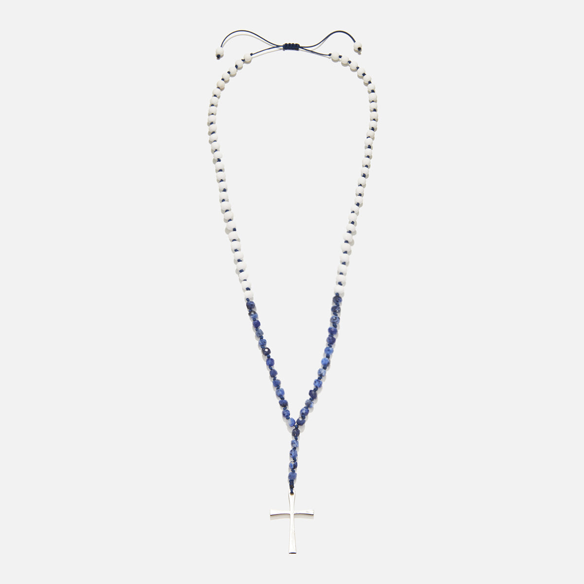 Handmade Rosary Necklace for Men with Onyx & Sodalite