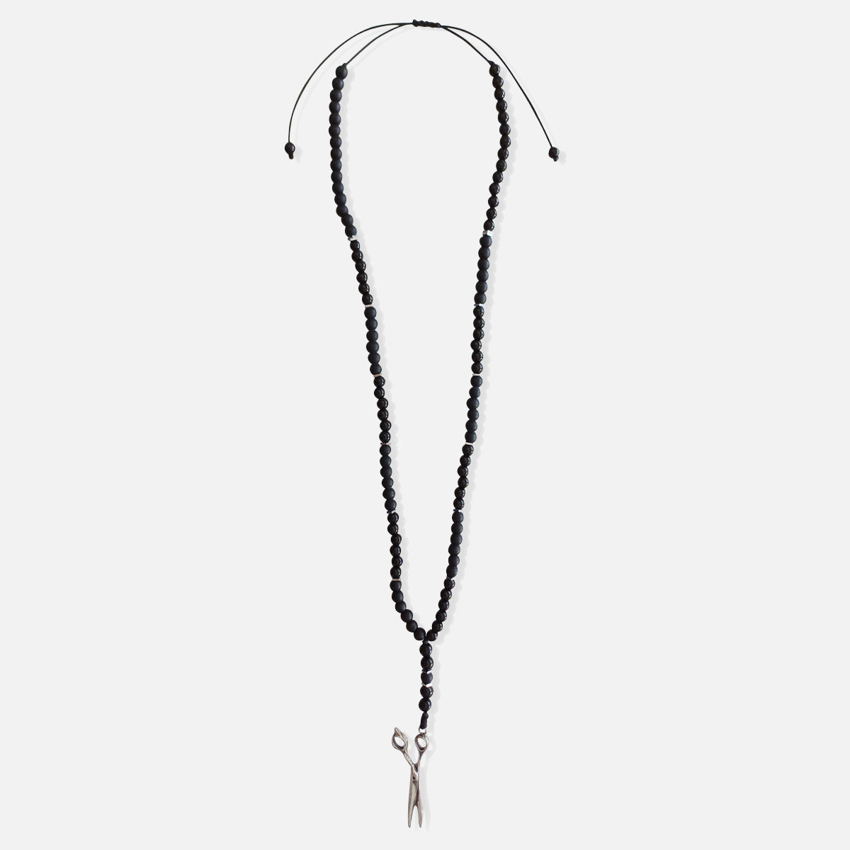 Barber Necklace with Onyx & Scissors
