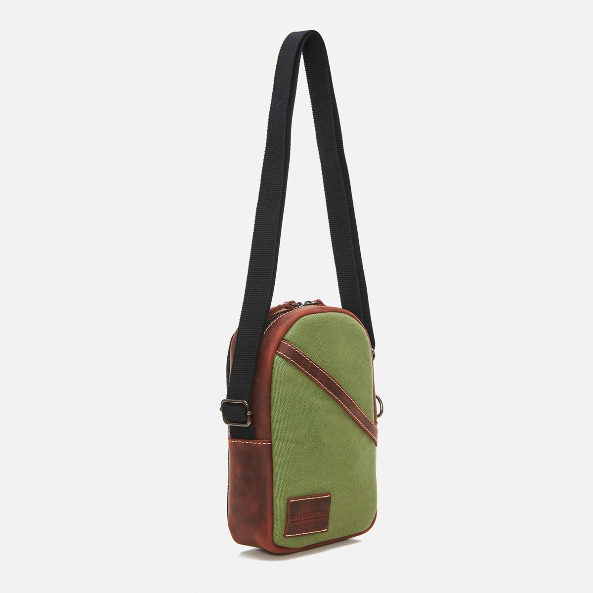 Oval Leather Crossbody Bag