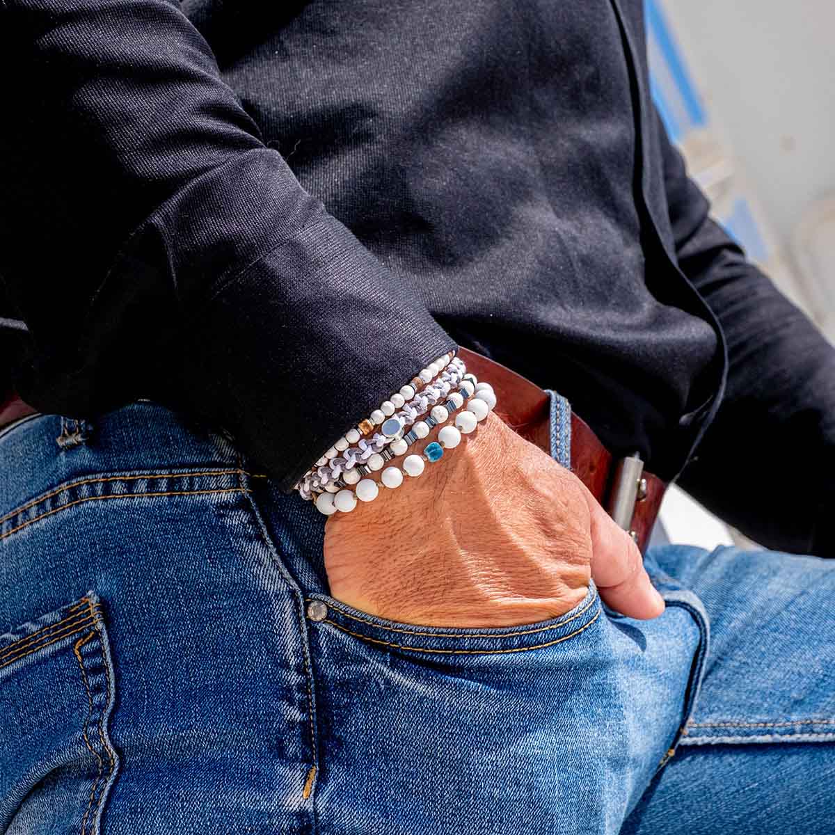 Handmade Bracelet for Men with Lava