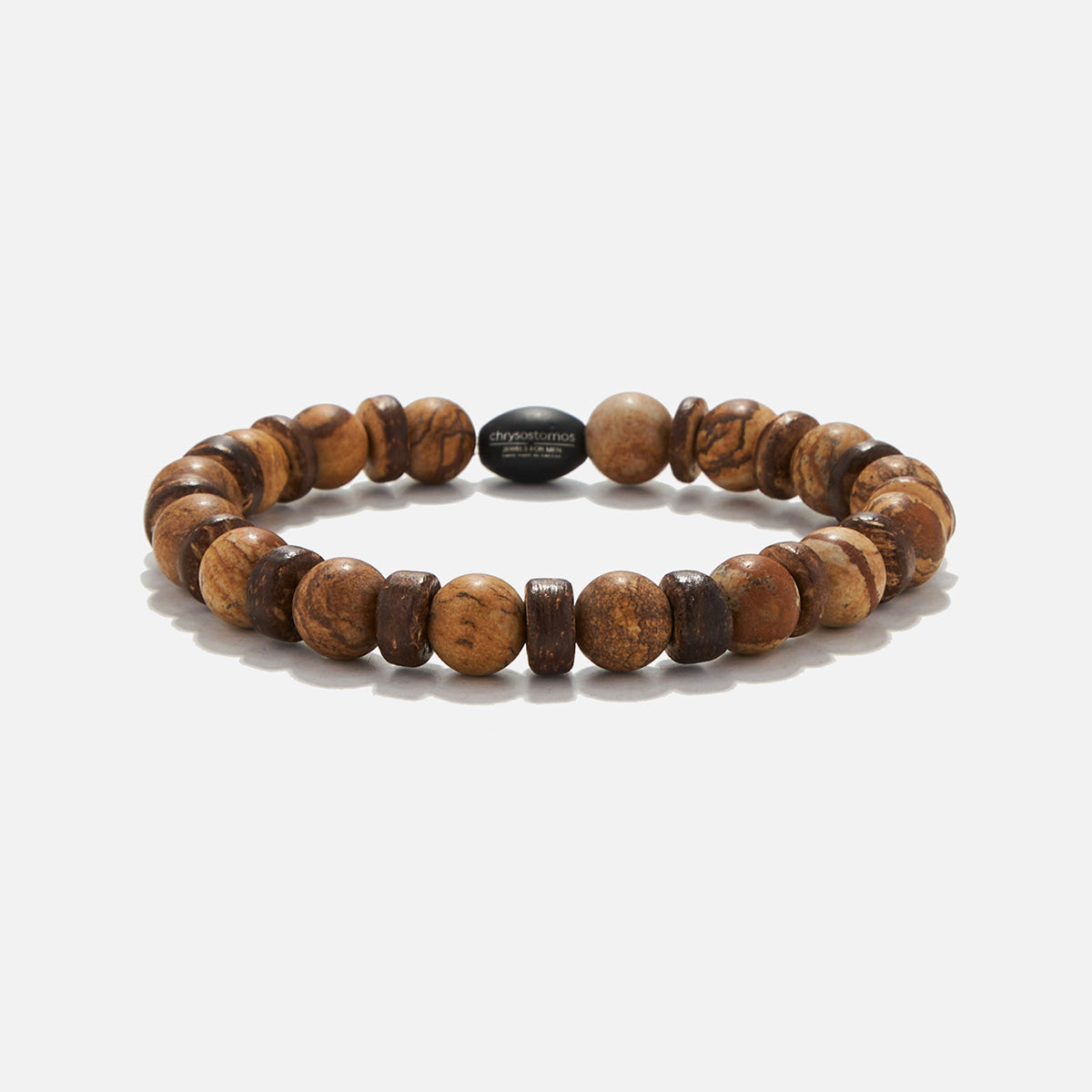 Handmade Bracelet For Men with Jasper & Coconut