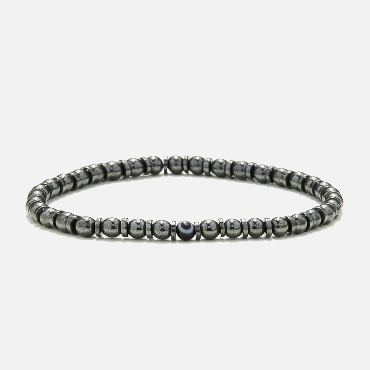 andmade Bracelet for Men with Hematite & Evil Eye