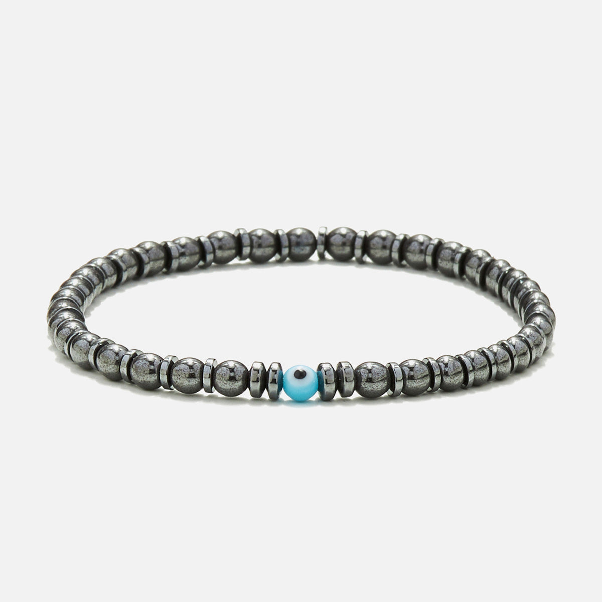 Handmade Bracelet for Men with Hematite & Evil Eye