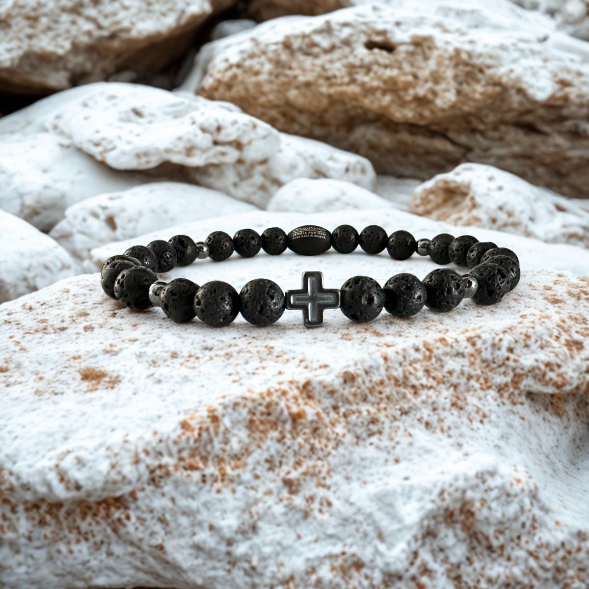 Men's Handmade Bracelet with Cross
