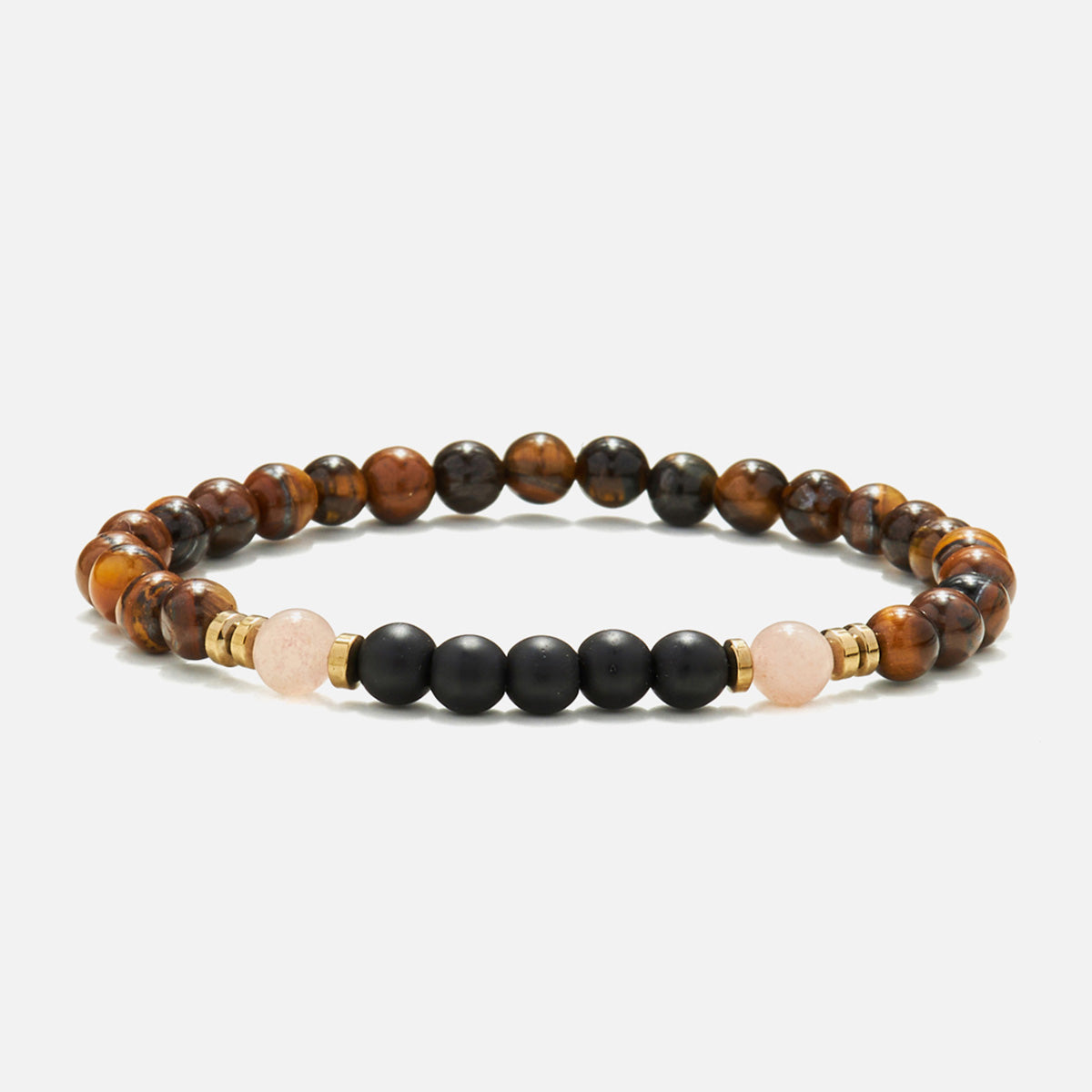 Ανδρικό Xειροποίητο Βραχιόλι με Όνυχα, Μάτι της Τίγρης, Αχάτη & Αιματίτη