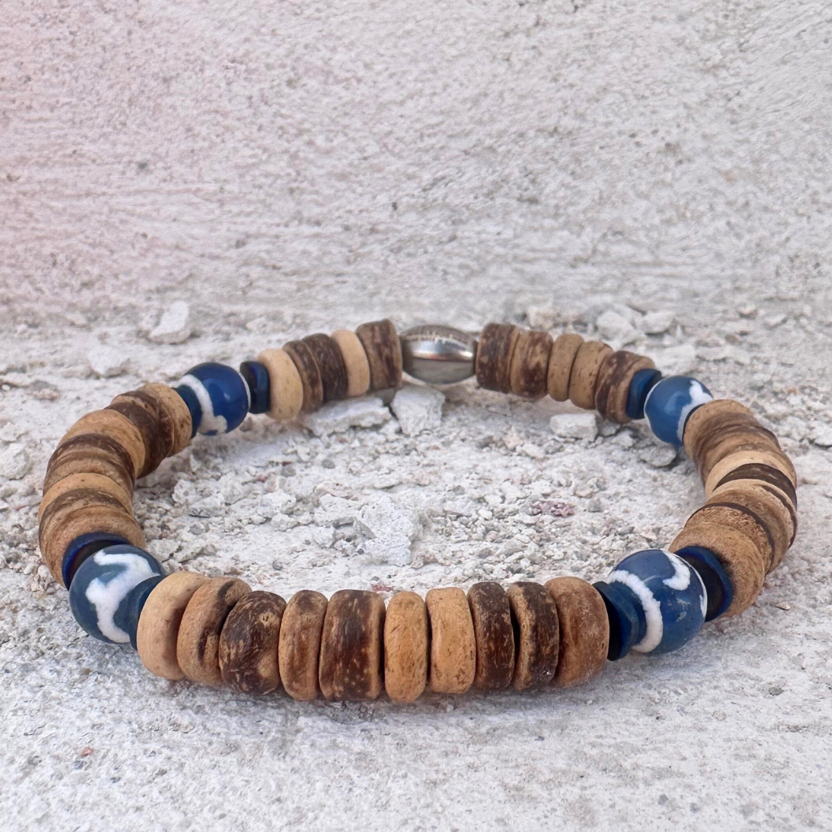 Men's Handmade Bracelet with Tibetan Agate