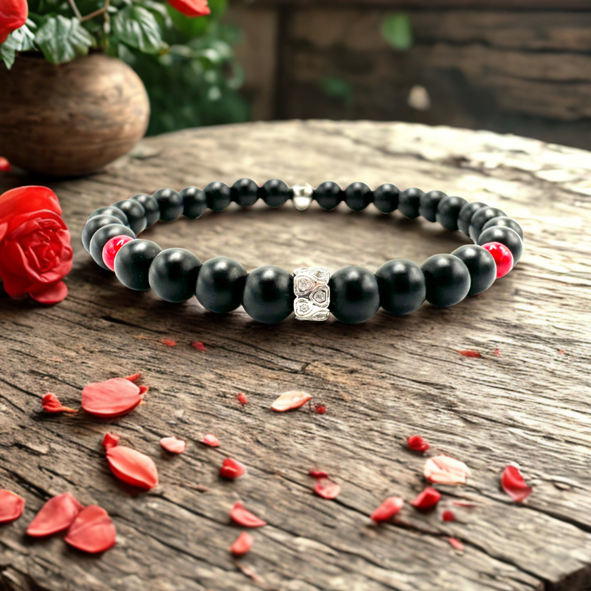 Handmade Bracelet For Men with Onyx & Agate