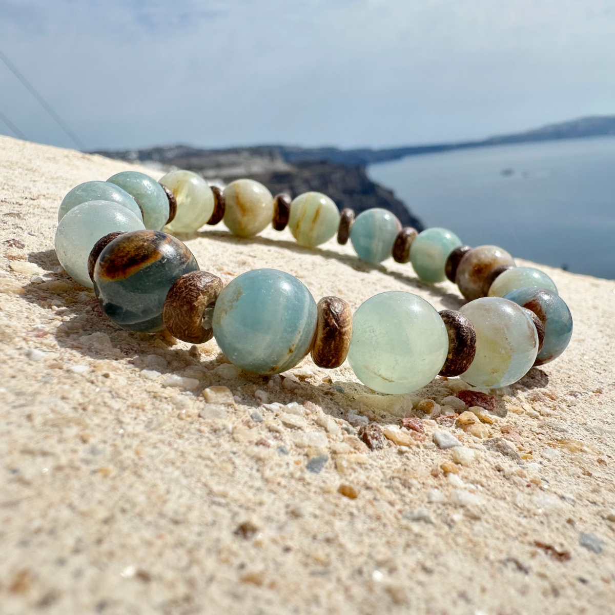 Men's Handmade Bracelet with Blue Calcite