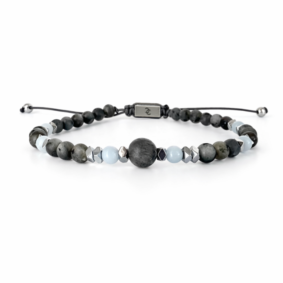Men's Handmade Bracelet with Larvicite & Angelite