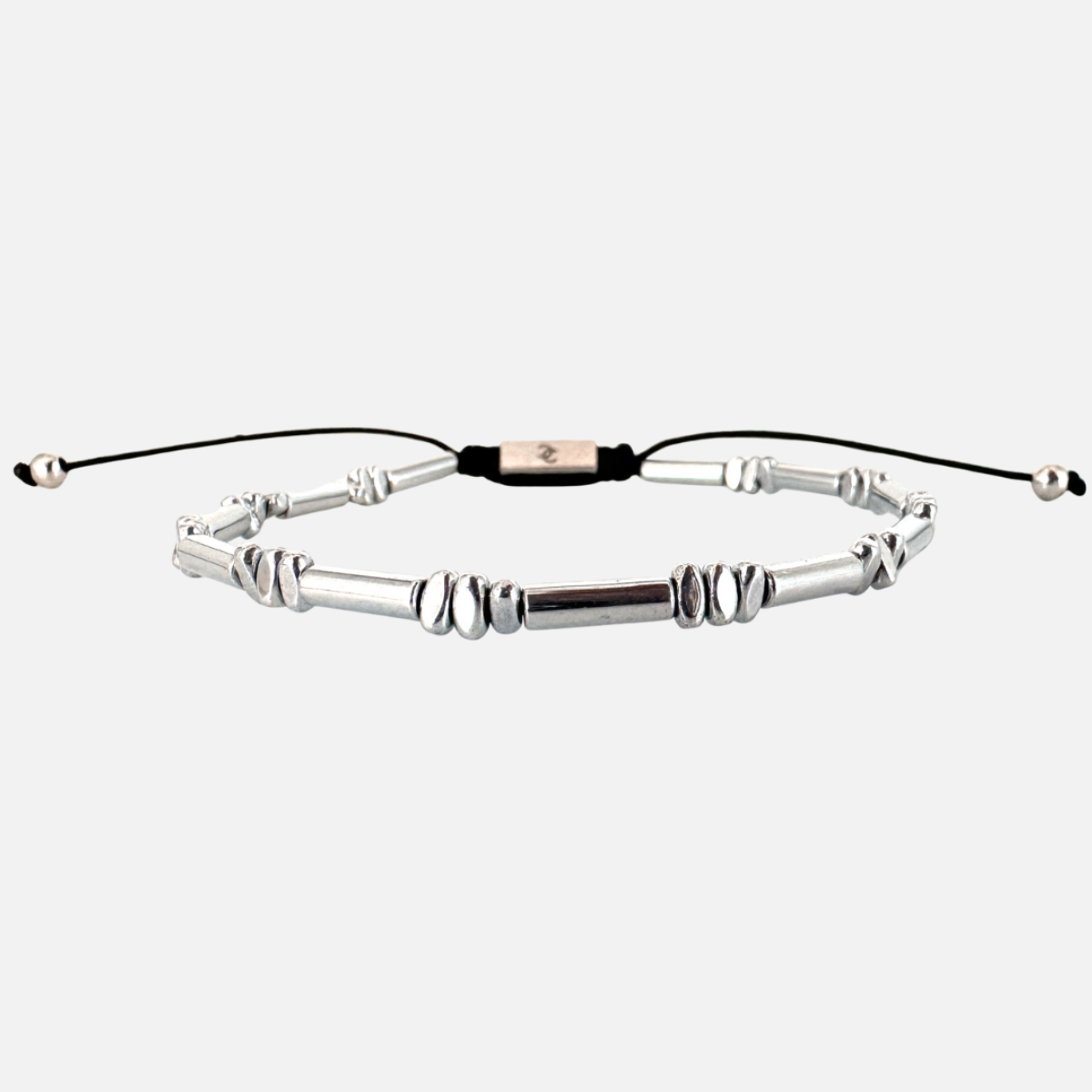 Men's Handmade Bracelet with Silver Hematites.