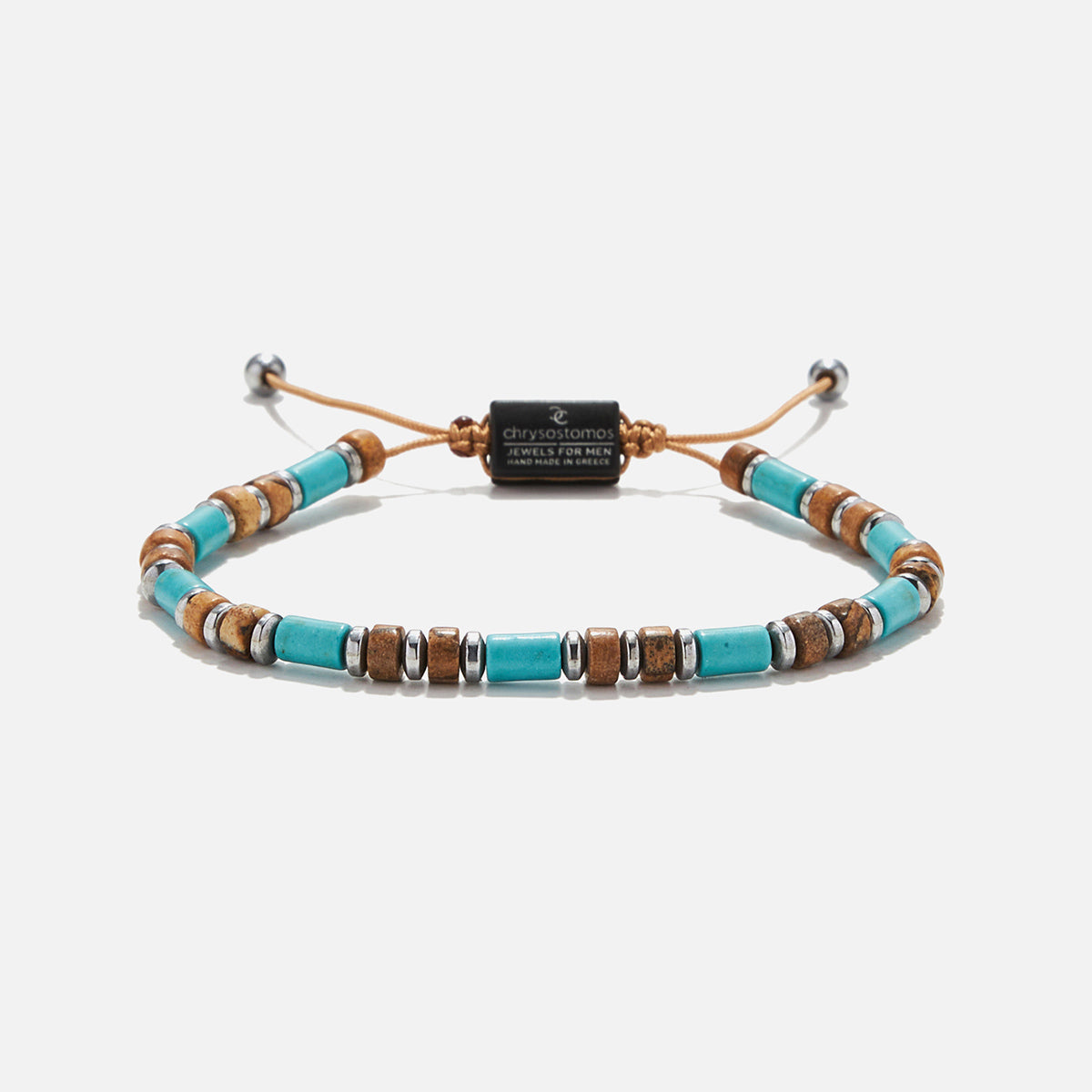 Handmade Bracelet For Men with Turquoise & Jasper