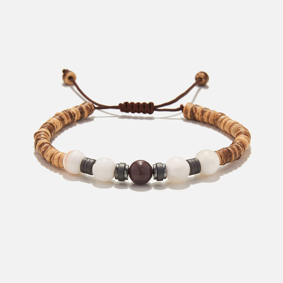 Handmade Bracelet for Men with Coconut & Chaolite