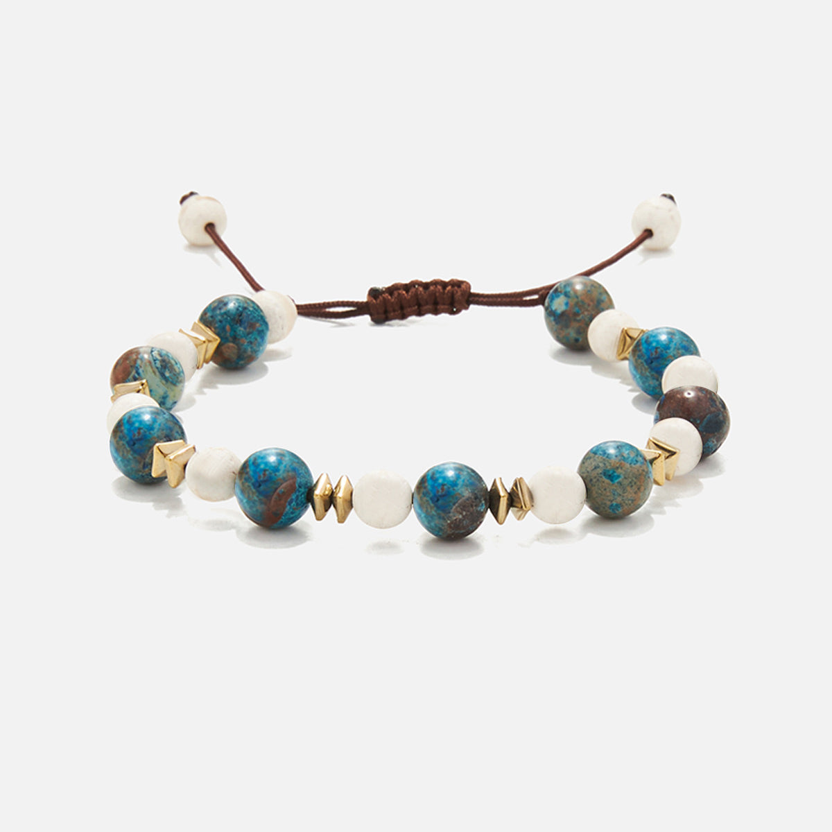 Handmade Knitted Bracelet for Men with Agate